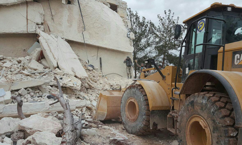 دمار لحق بمنازل منطقة "ريف المهندسين" في ريف حلب- الاثنين 30 كانون الثاني (مركز حلب الإعلامي)