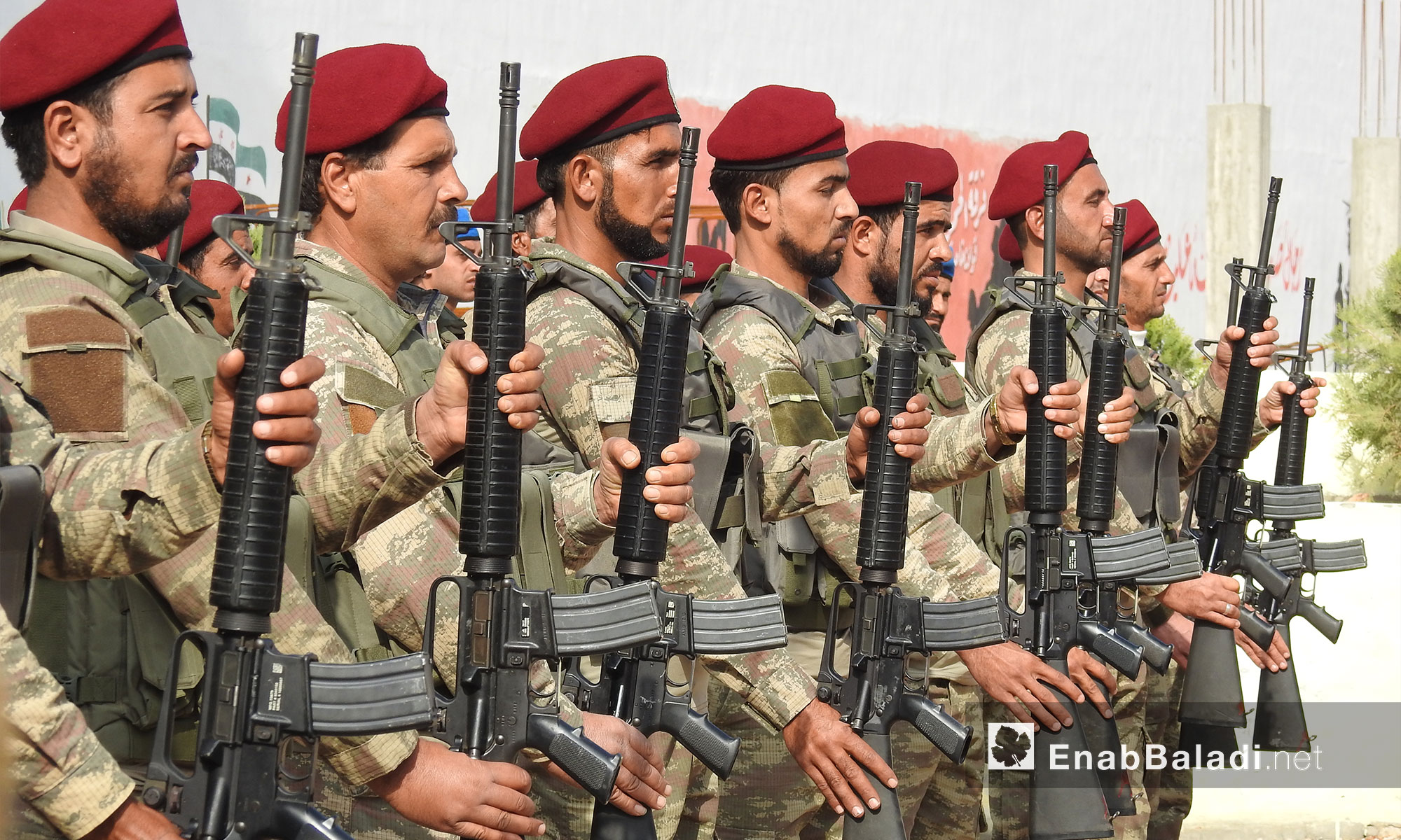 فرقة الحمزة تسلم كليتها العسكرية الى وزارة الدفاع التابعة للحكومة السورية المؤقتة - ريف حلب الشمالي - 1 تشرين الثاني 2017 (عنب بلدي)