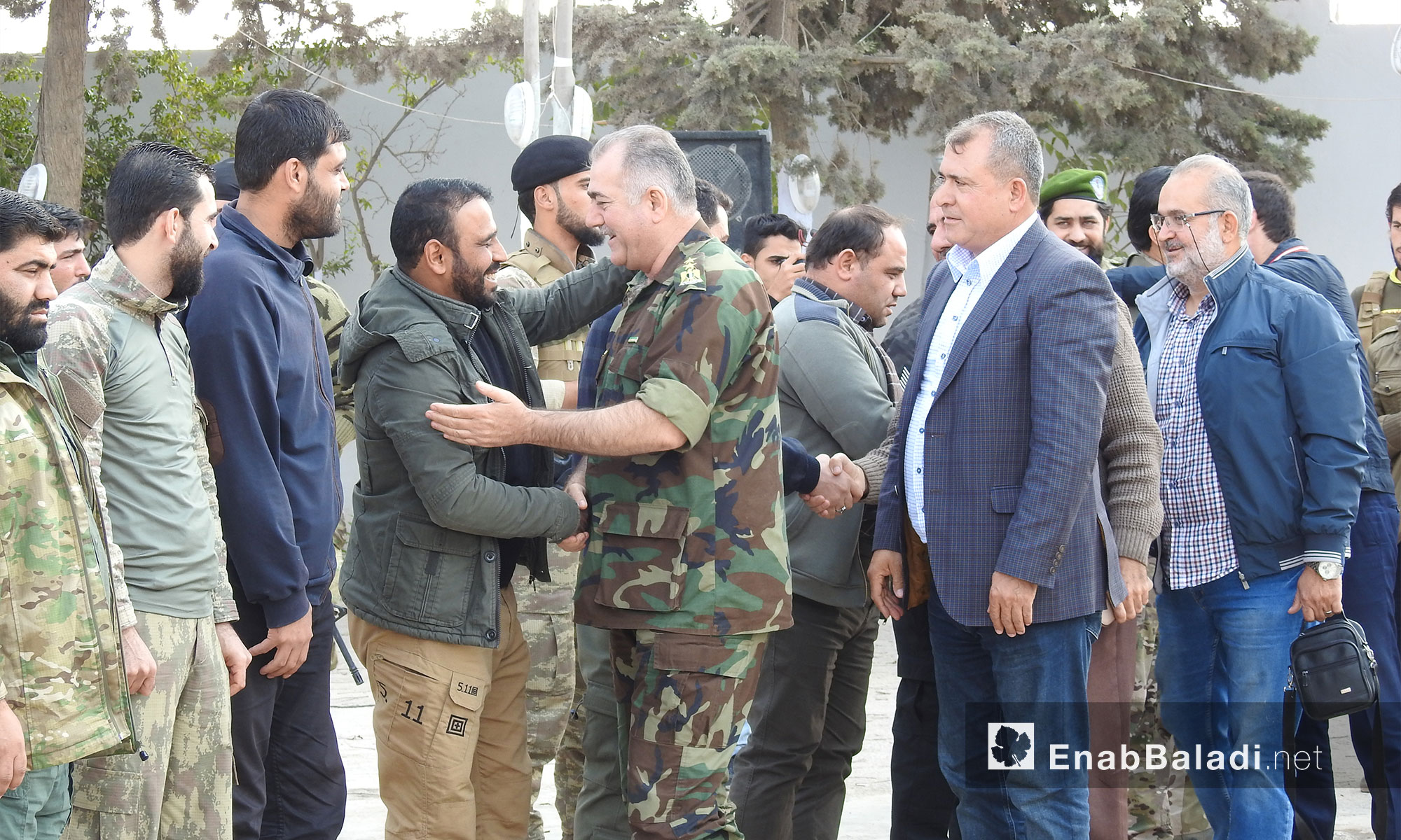 فرقة الحمزة تسلم كليتها العسكرية الى وزارة الدفاع التابعة للحكومة السورية المؤقتة - ريف حلب الشمالي - 1 تشرين الثاني 2017 (عنب بلدي)