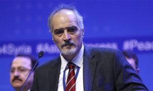 بشار الجعفري خلال قمة آستانا -24 كانون الثاني 2017- (رويترز)