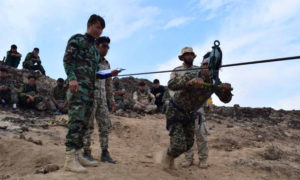 عناصر من ميليشيا فاطميون خلال تدريبات لهم في البادية الشامية - 15 من تشرين الثاني 2020 (فاطميون)