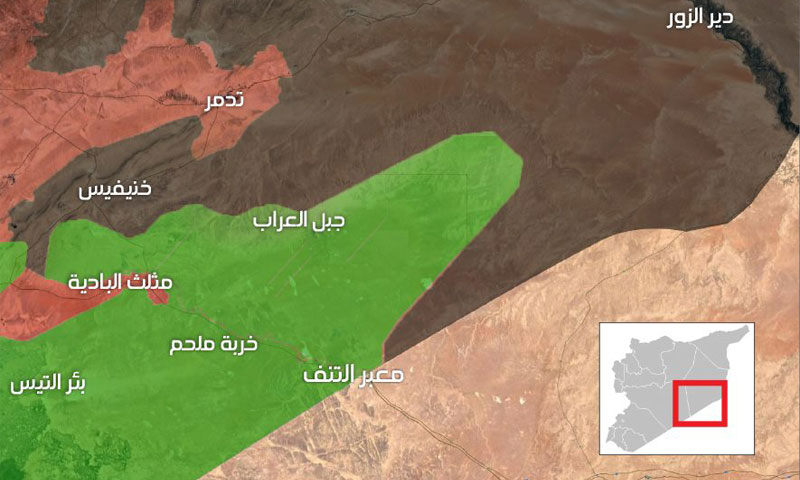 Map of Military control in the eastern region of Syria, May 13 2017 (Enab Baladi)