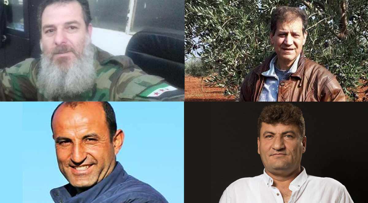 Photographs of activists who have been killed by individuals wearing the “Litham”. (Collage by Enab Baladi)