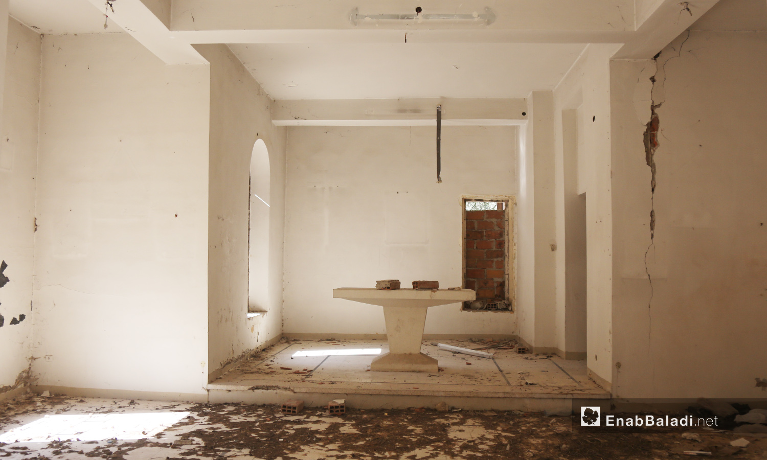 The destruction of “Mar Georges” Church for the Greek Orthodox in Jisr al-Shughur city in the Southern Idlib countryside – July 2020 (Enab Baladi)