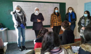 A delegation from the Syrian regime’s Ministry of Education visits Ira schools in the southern countryside of As-Suwayda - November 2020 (Suwayda 24)